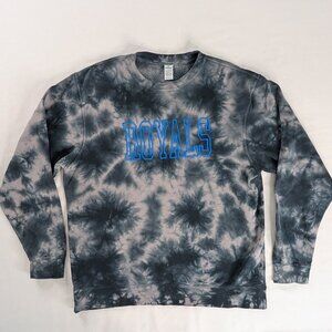 Kansas City Royals Black White Blue Tie Dye Embroidered Sweatshirt